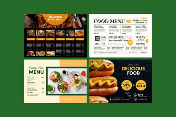 Contoh desain menu makanan